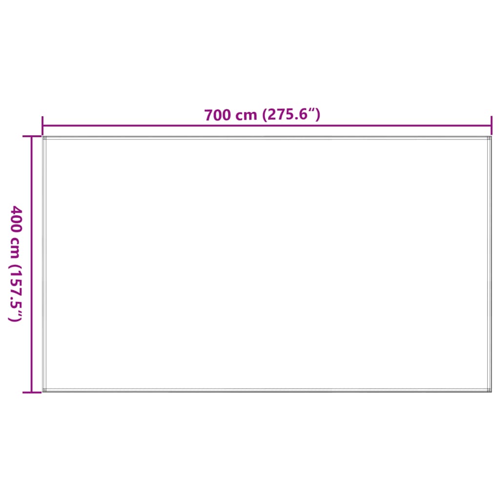 Covor cort, antracit și alb, 400x700 cm, HDPE