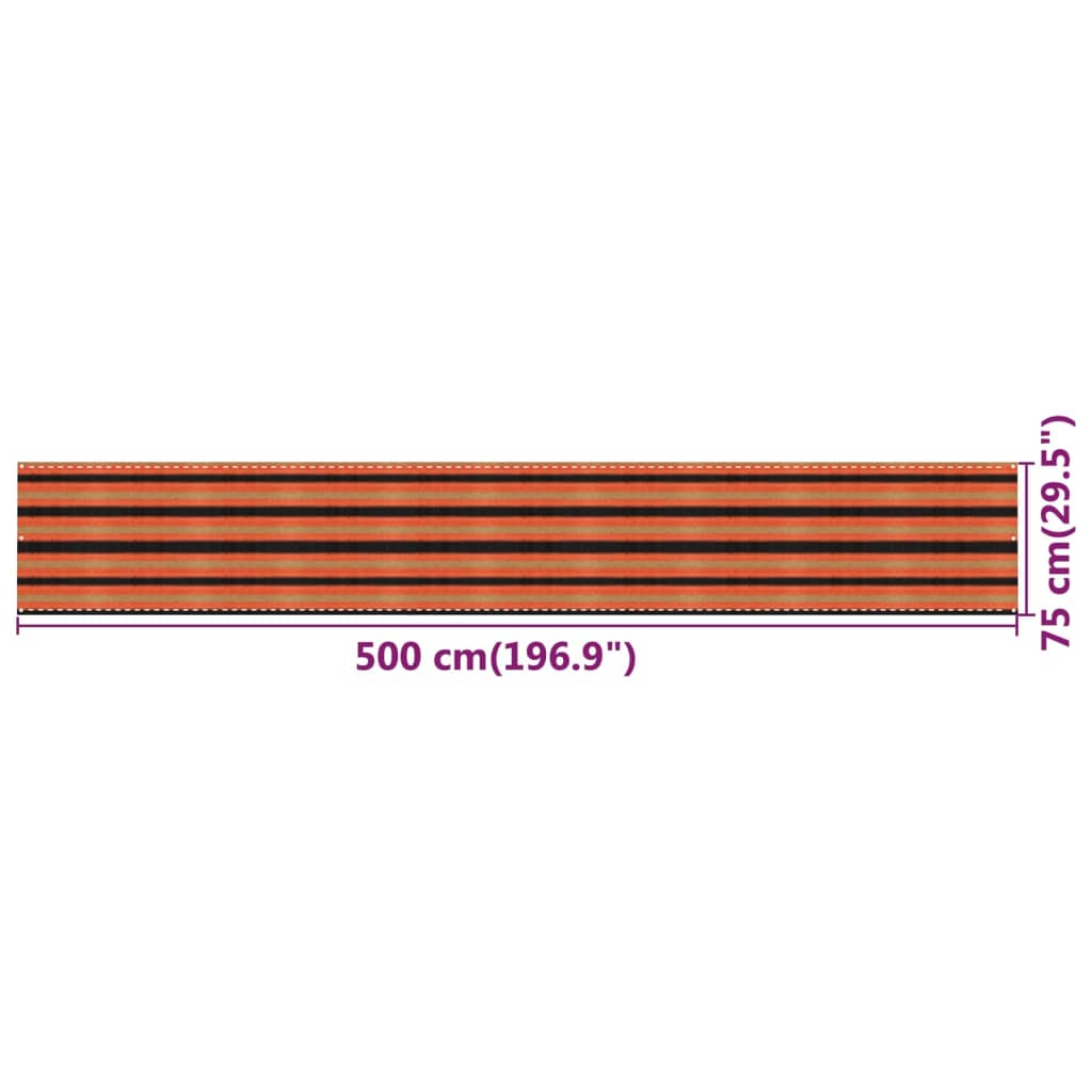 Paravan de balcon, multicolor, 75x500 cm, HDPE