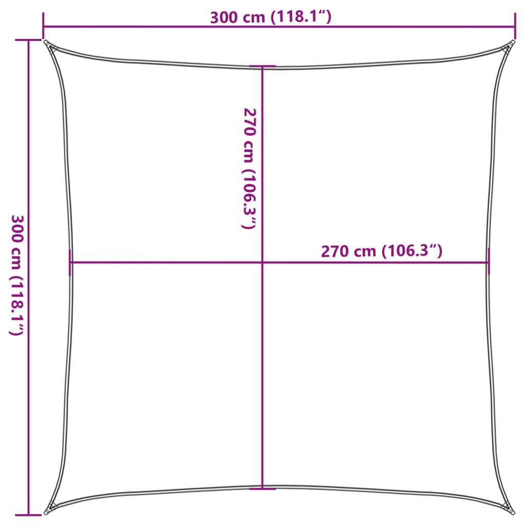 Pânză parasolar, antracit, 3 x 3 m, HDPE, 160 g/m²