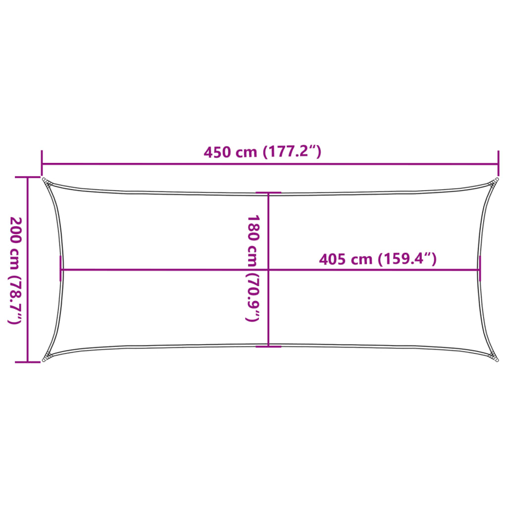 Pânză parasolar, antracit, 2x4,5 m, HDPE, 160 g/m²