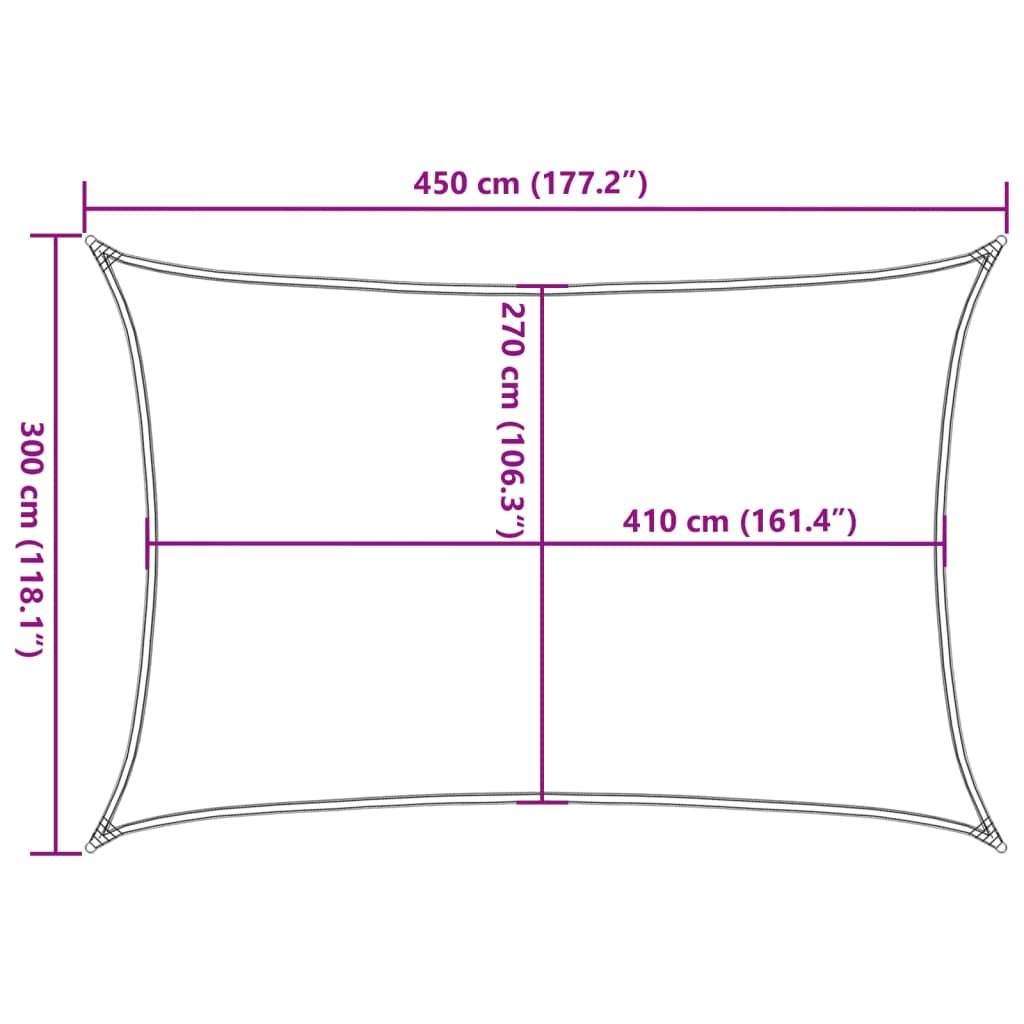 Pânză parasolar, antracit, 3x4,5 m, HDPE, 160 g/m²