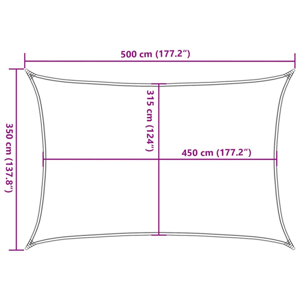 Pânză parasolar, antracit, 3,5x5 m, HDPE, 160 g/m²