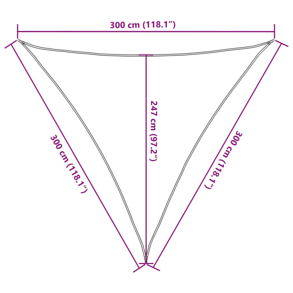 Pânză parasolar,3x3x3 m , HDPE , 160 g/m²