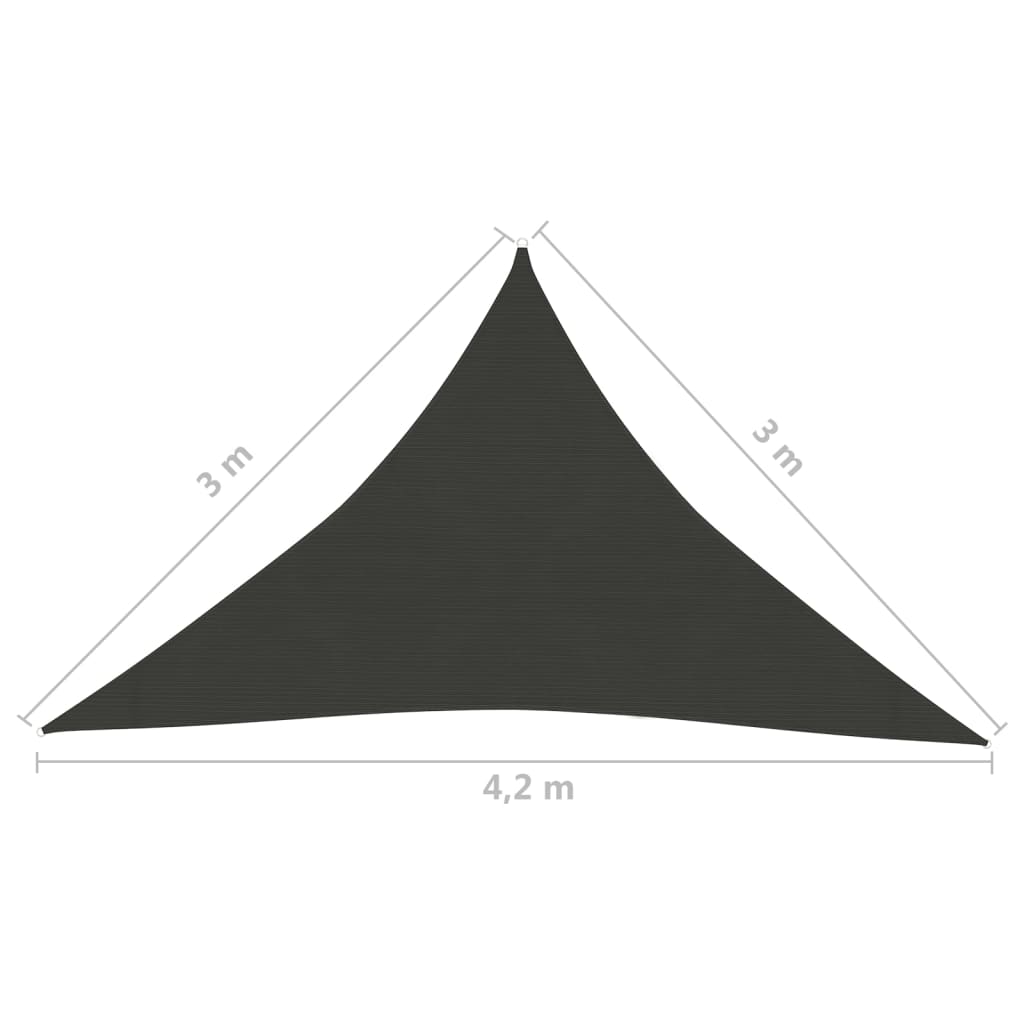 Pânză parasolar, antracit, 3x3x4,2 m, HDPE, 160 g/m²