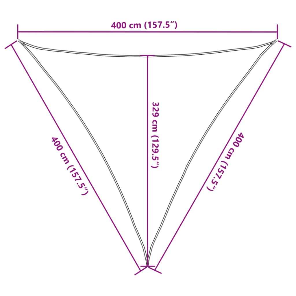 Pânză parasolar, antracit, 4x4x4 m, HDPE, 160 g/m²