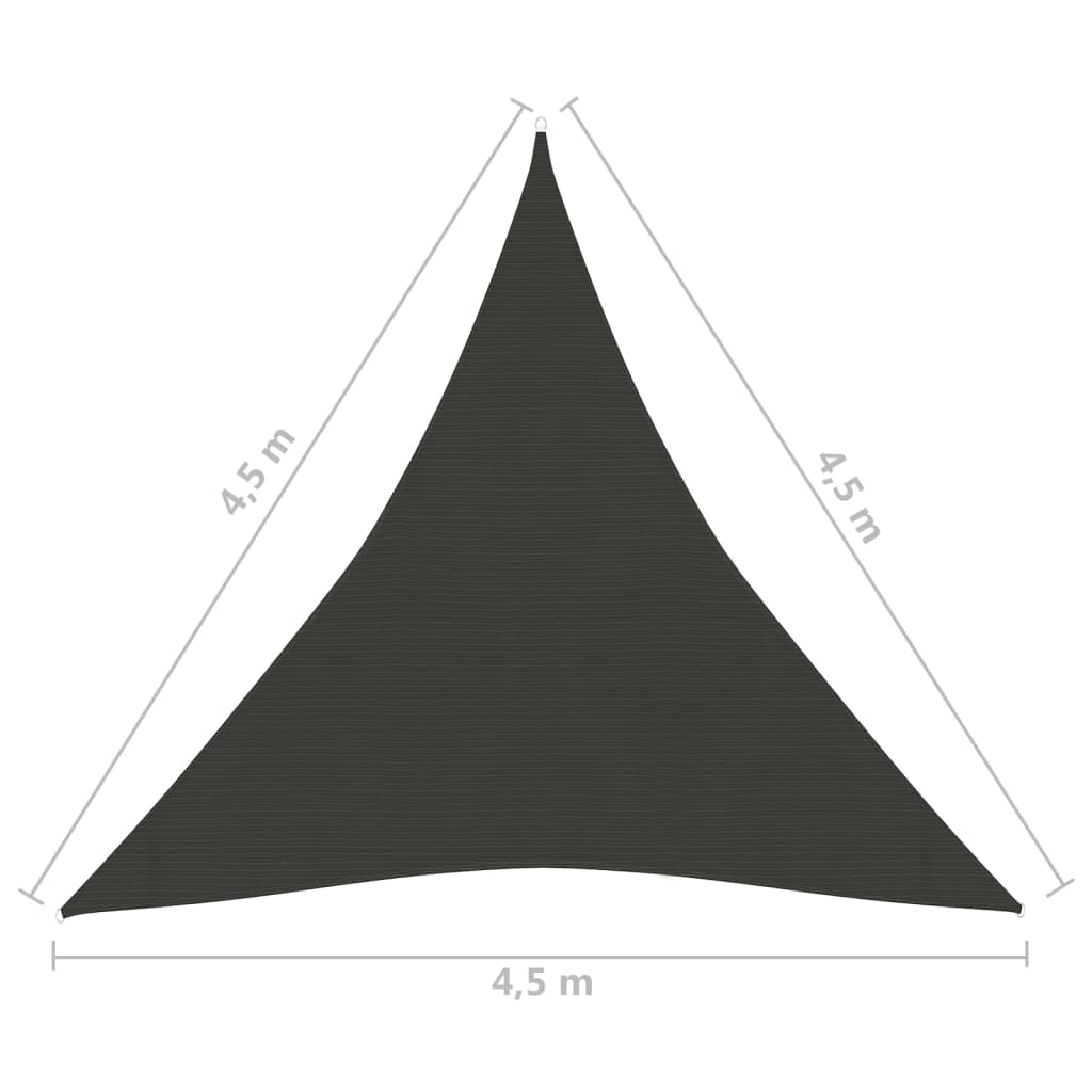 Pânză parasolar, antracit, 4,5x4,5x4,5 m, HDPE, 160 g/m²