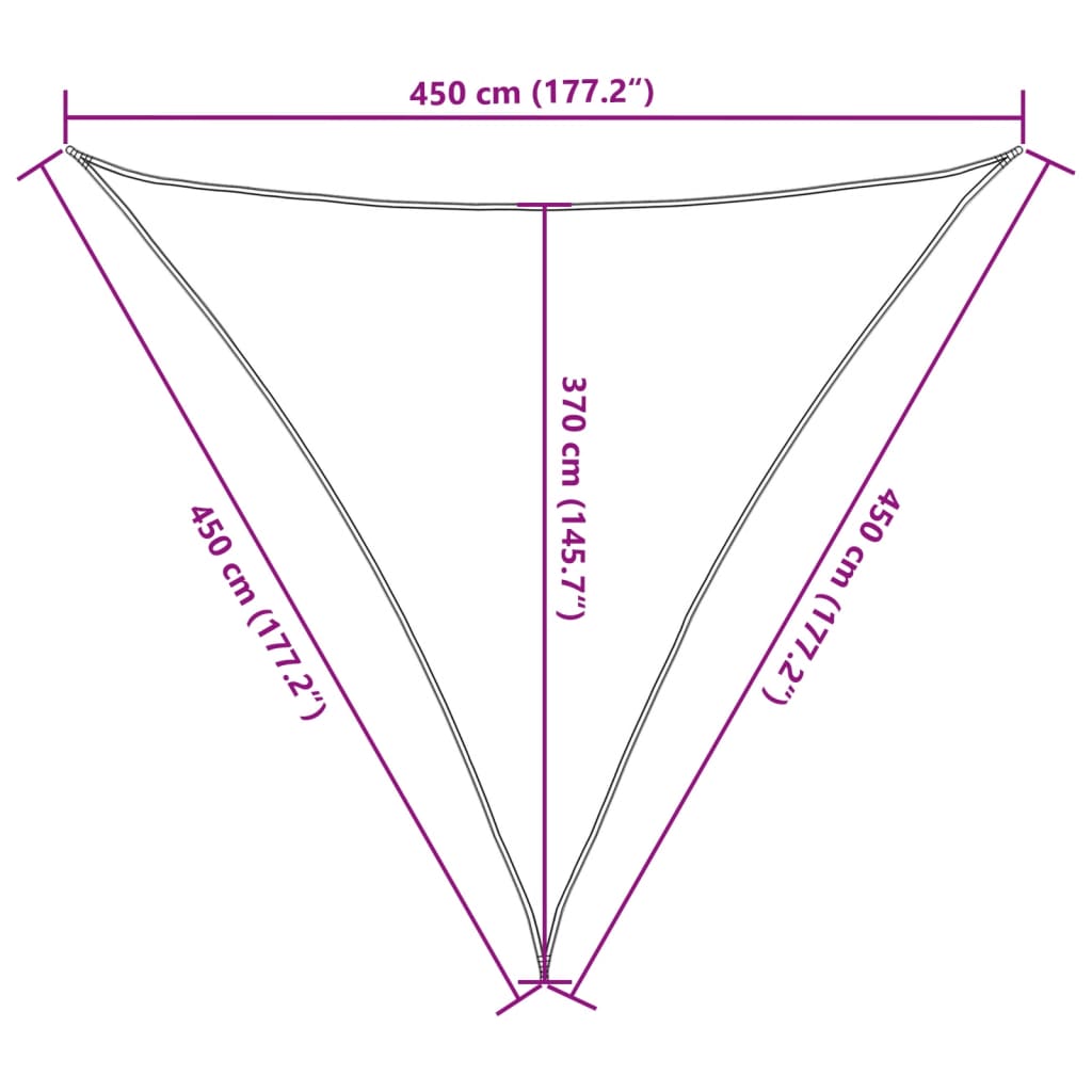 Pânză parasolar, antracit, 4,5x4,5x4,5 m, HDPE, 160 g/m²