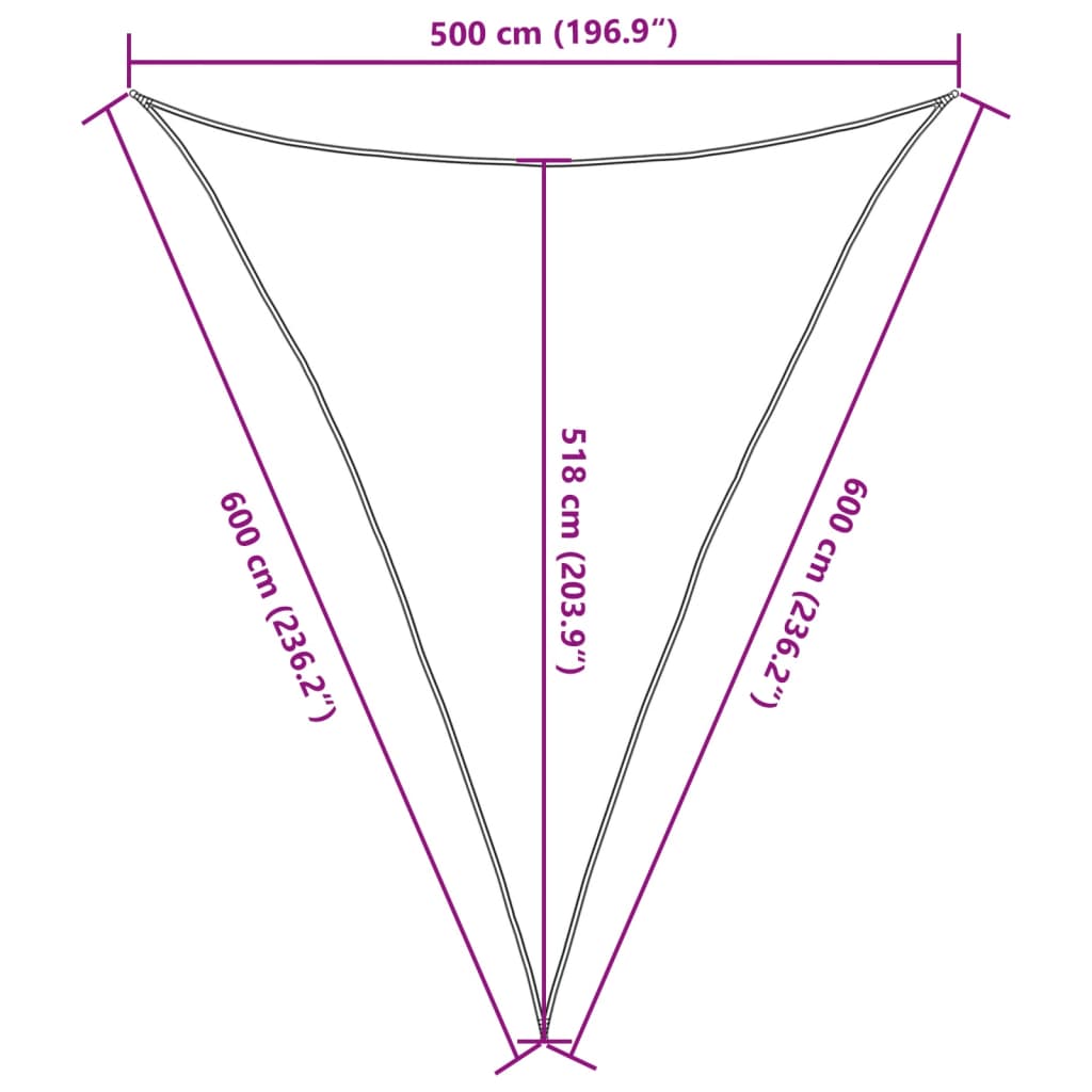 Pânză parasolar, antracit, 5x6x6 m, HDPE, 160 g/m²