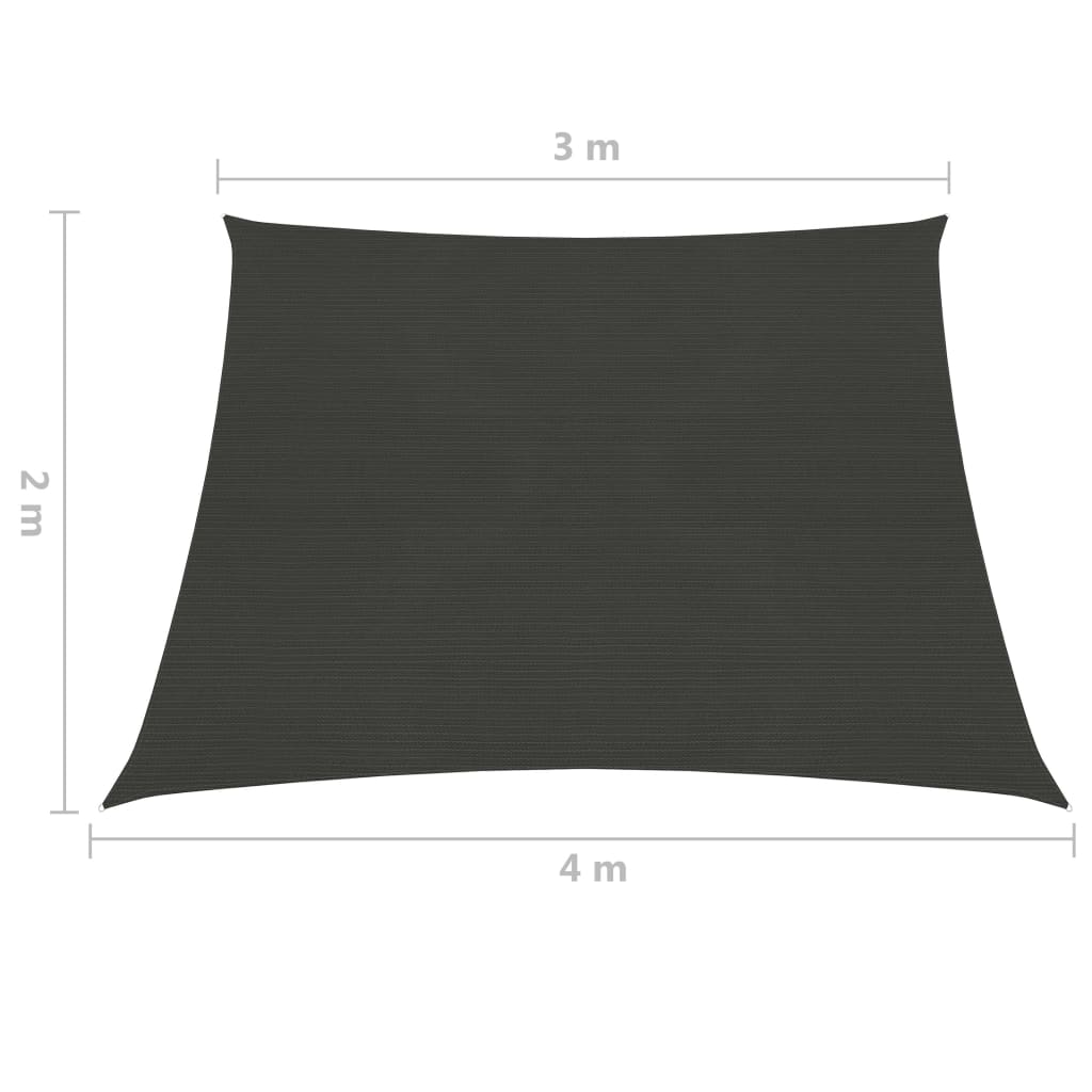 Pânză parasolar, antracit, 3/4x2 m, HDPE, 160 g/m²