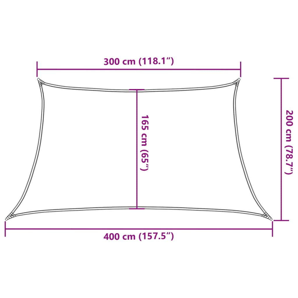 Pânză parasolar, antracit, 3/4x2 m, HDPE, 160 g/m²