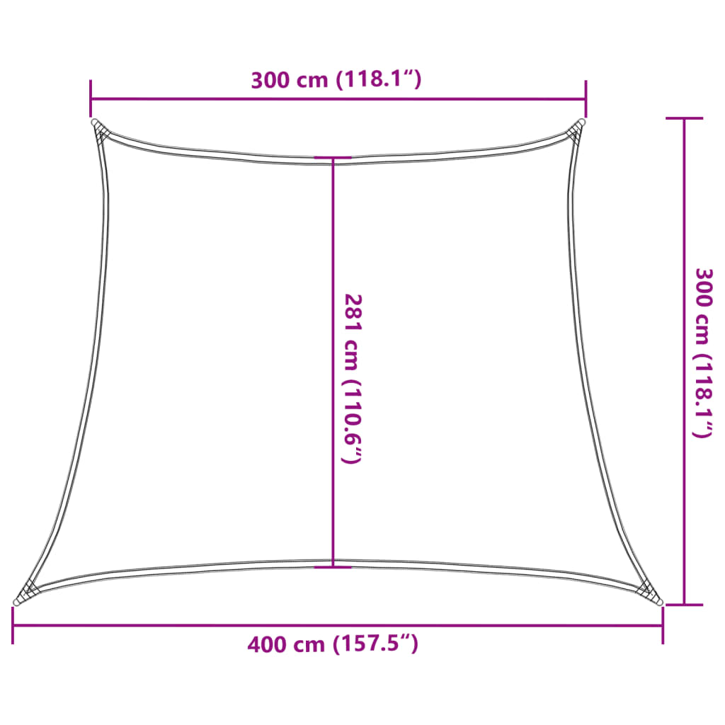 Pânză parasolar, antracit, 3/4x3 m, HDPE, 160 g/m²