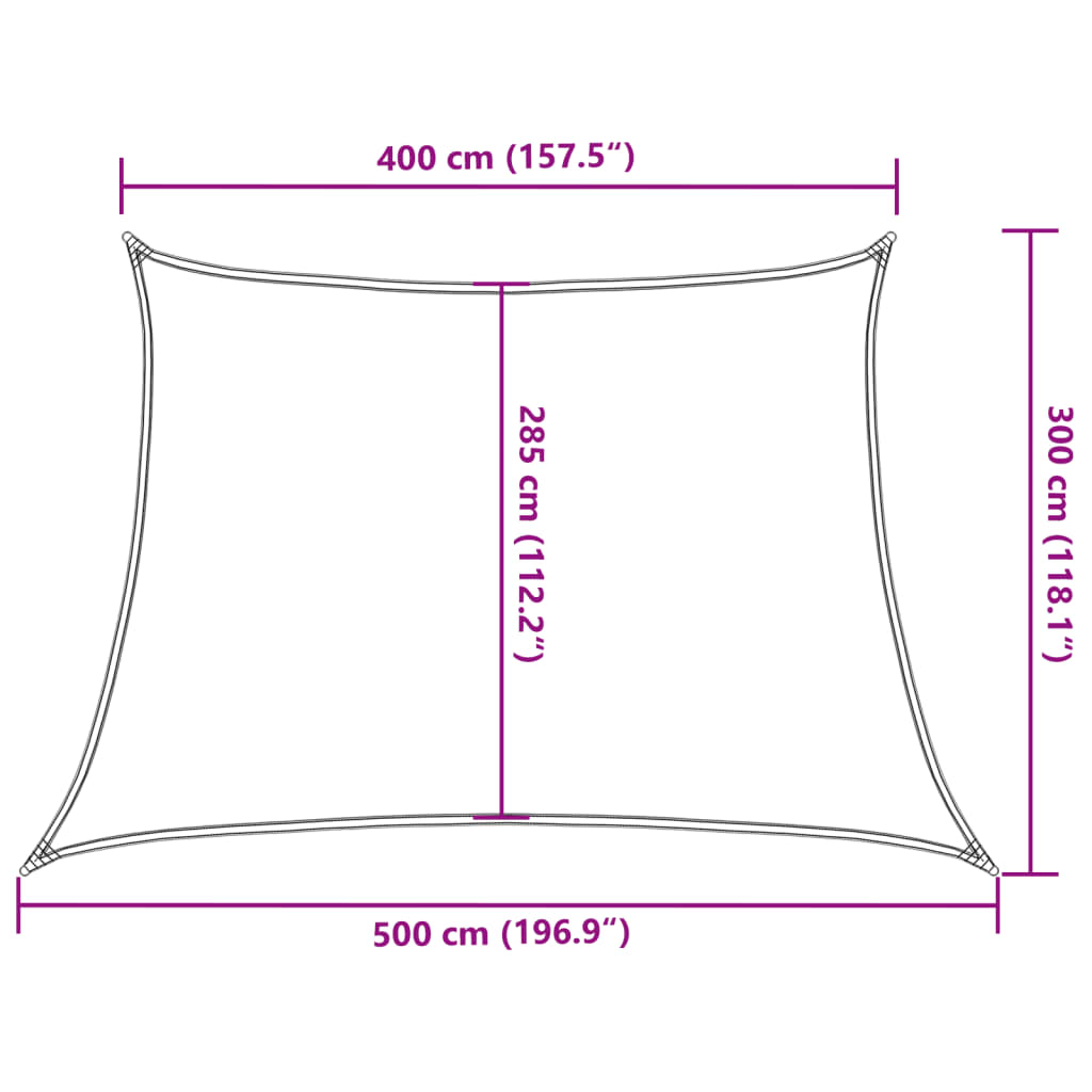 Pânză parasolar, antracit, 4/5x3 m, HDPE, 160 g/m²