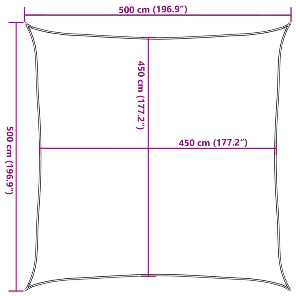 Pânză parasolar, crem, 5 x 5 m, HDPE, 160 g/m²