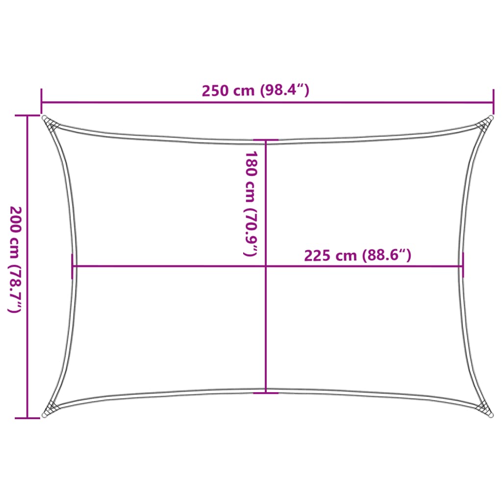 Pânză parasolar, crem, 2 x 2,5 m, 160 g/m², HDPE