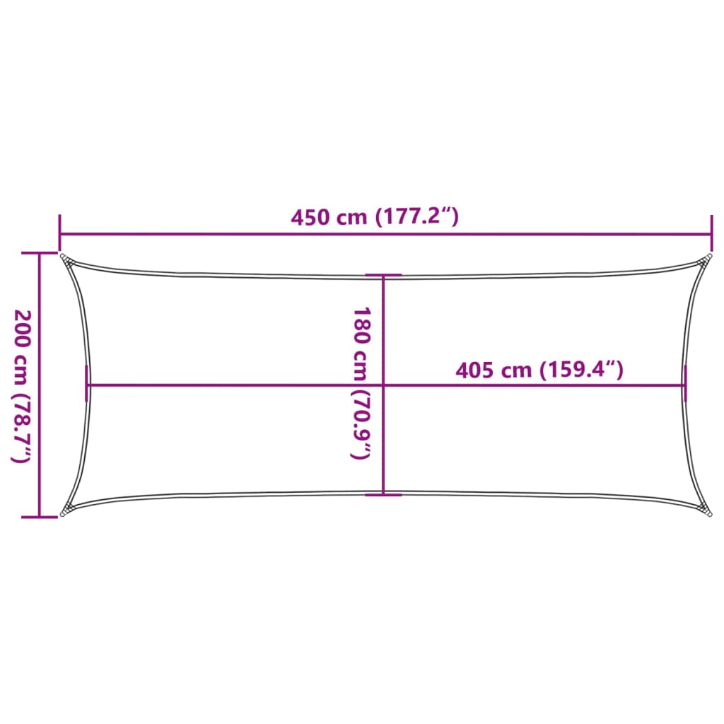 Pânză parasolar, crem, 2x4,5 m, HDPE, 160 g/m²