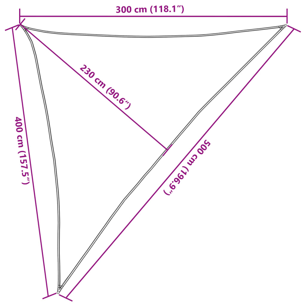 Pânză parasolar, crem, 3 x 4 x 5 m, HDPE, 160 g/m²