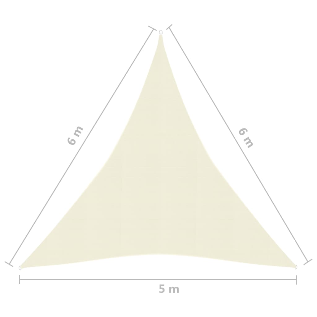 Pânză parasolar, crem, 5x6x6 m, HDPE, 160 g/m²