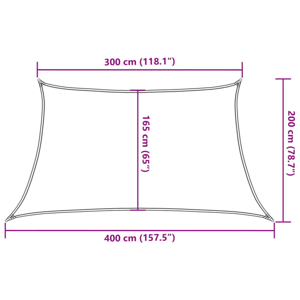 Pânză parasolar, crem, 3/4x2 m, HDPE, 160 g/m²