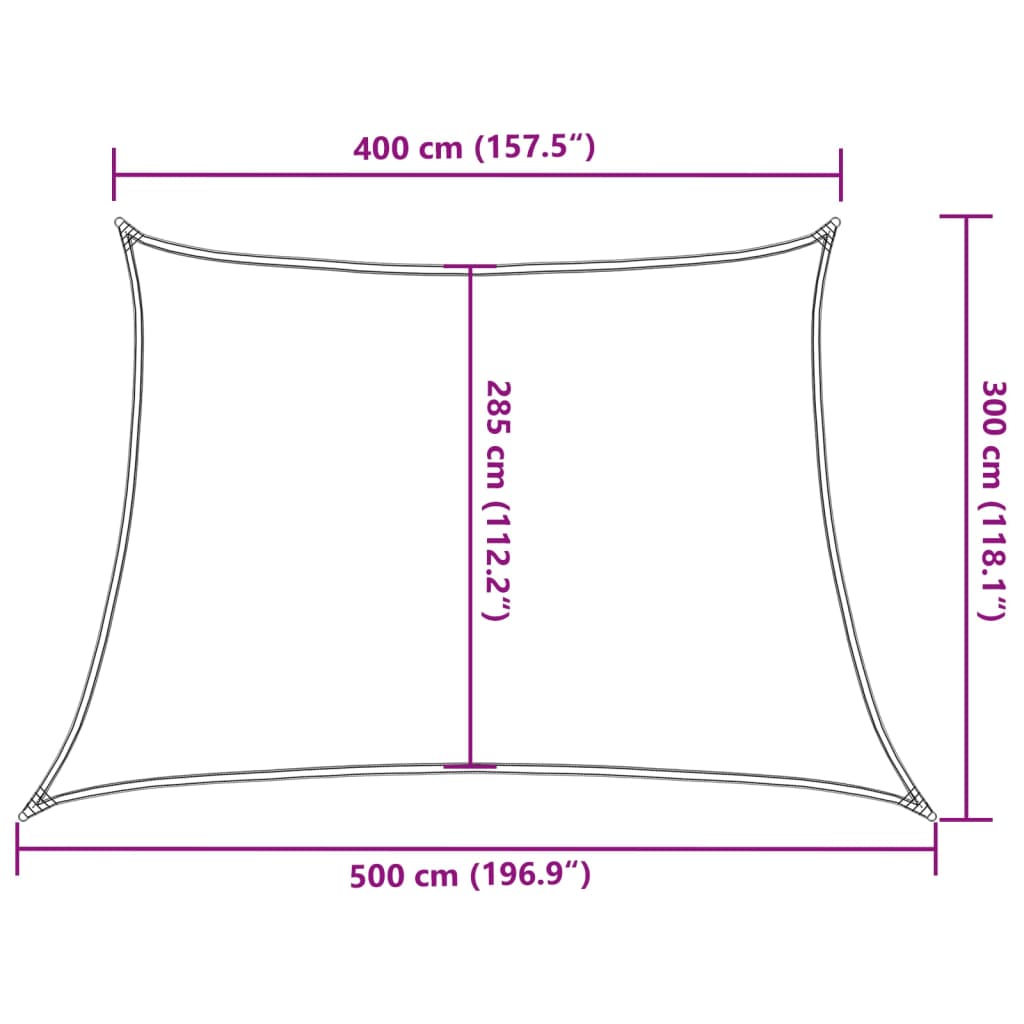 Pânză parasolar, crem, 4/5x3 m, HDPE, 160 g/m²