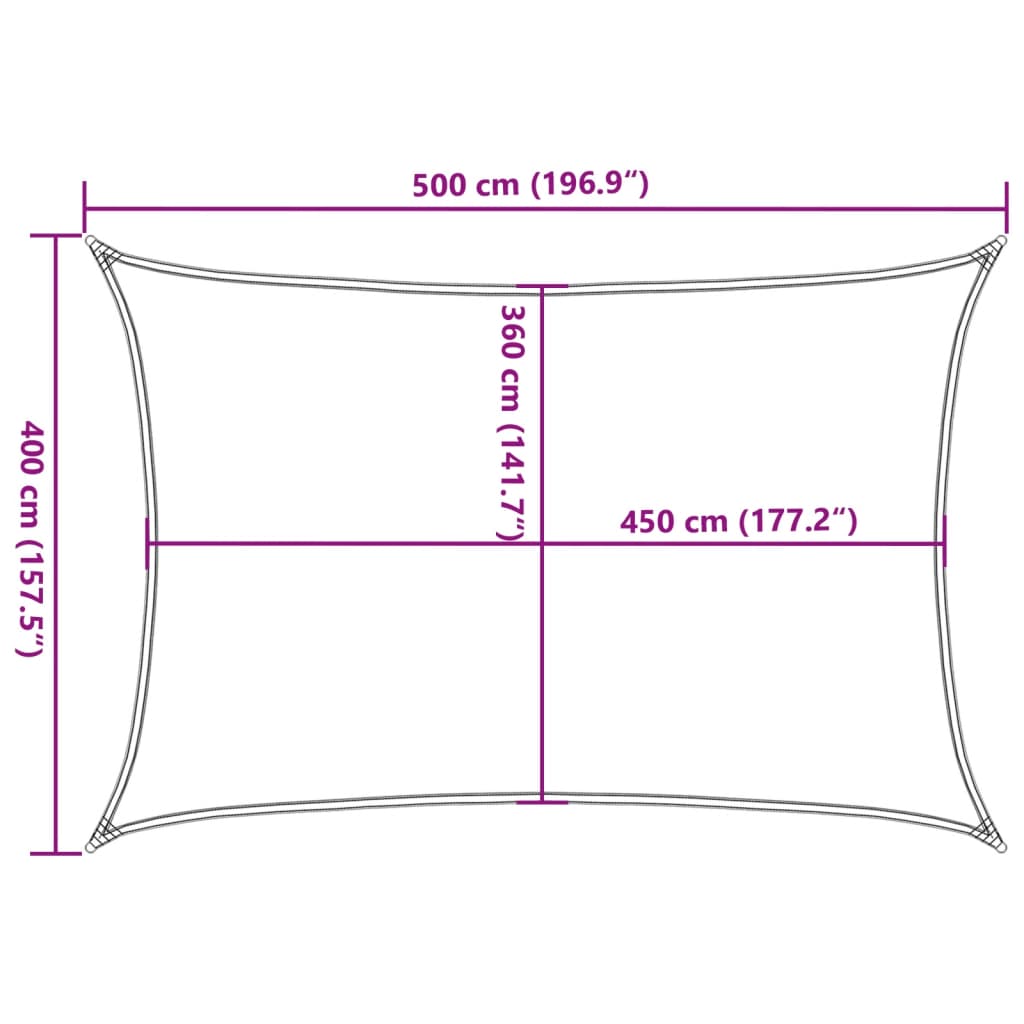 Pânză parasolar, alb, 4 x 5 m, HDPE, 160 g/m²