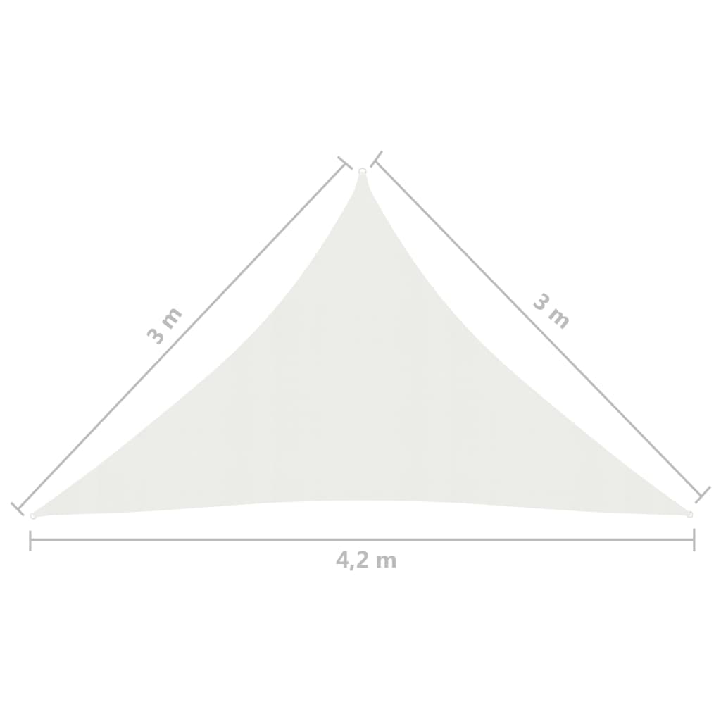 Pânză parasolar, alb, 3 x 3 x 4,2 m, HDPE, 160 g/m²