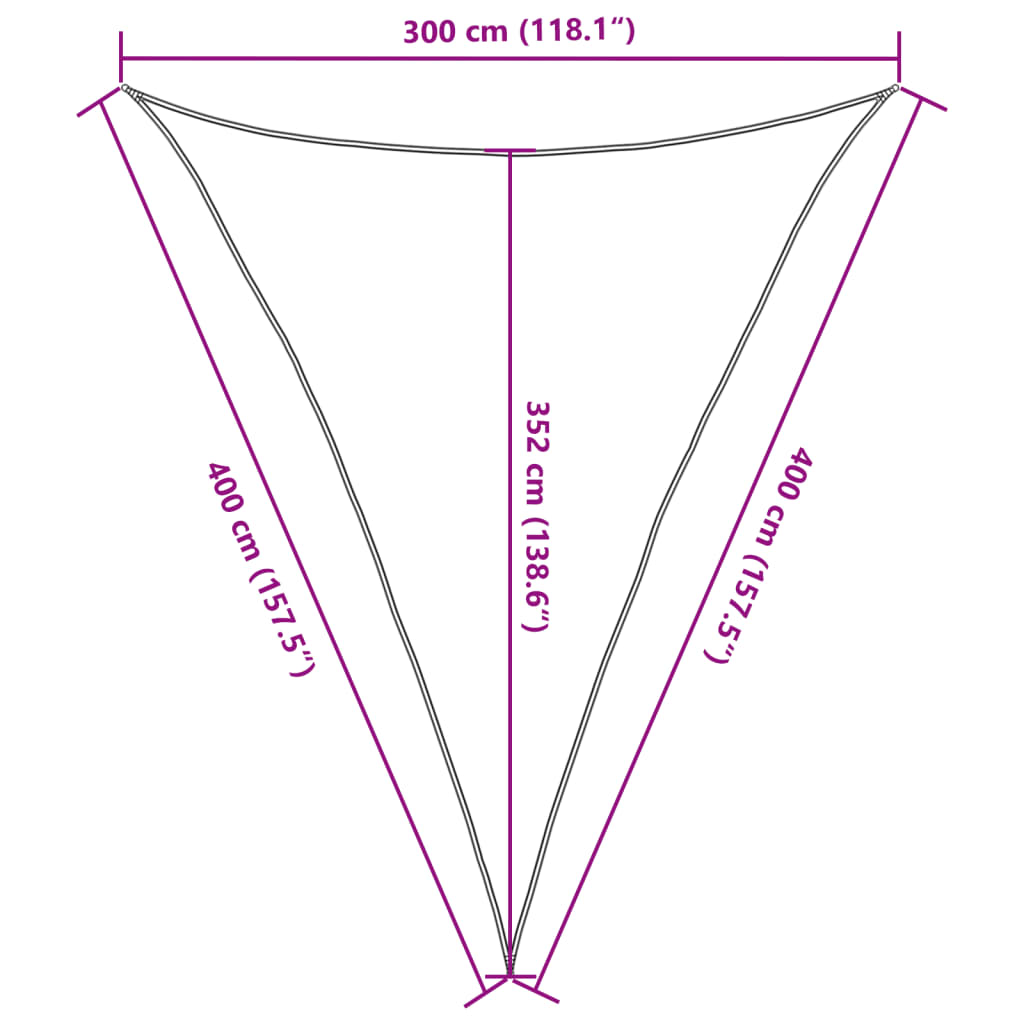 Pânză parasolar, alb, 3x4x4 m, HDPE, 160 g/m²