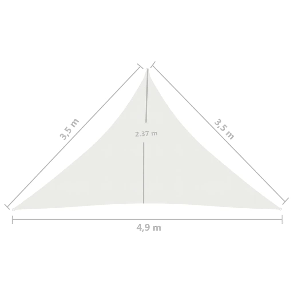 Pânză parasolar, alb, 3,5x3,5x4,9 m, HDPE, 160 g/m²