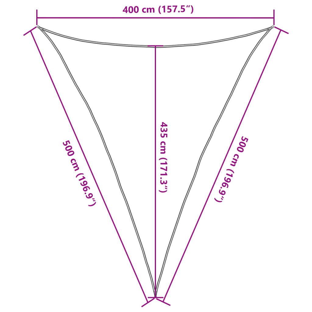 Pânză parasolar, alb, 4x5x5 m, HDPE, 160 g/m²