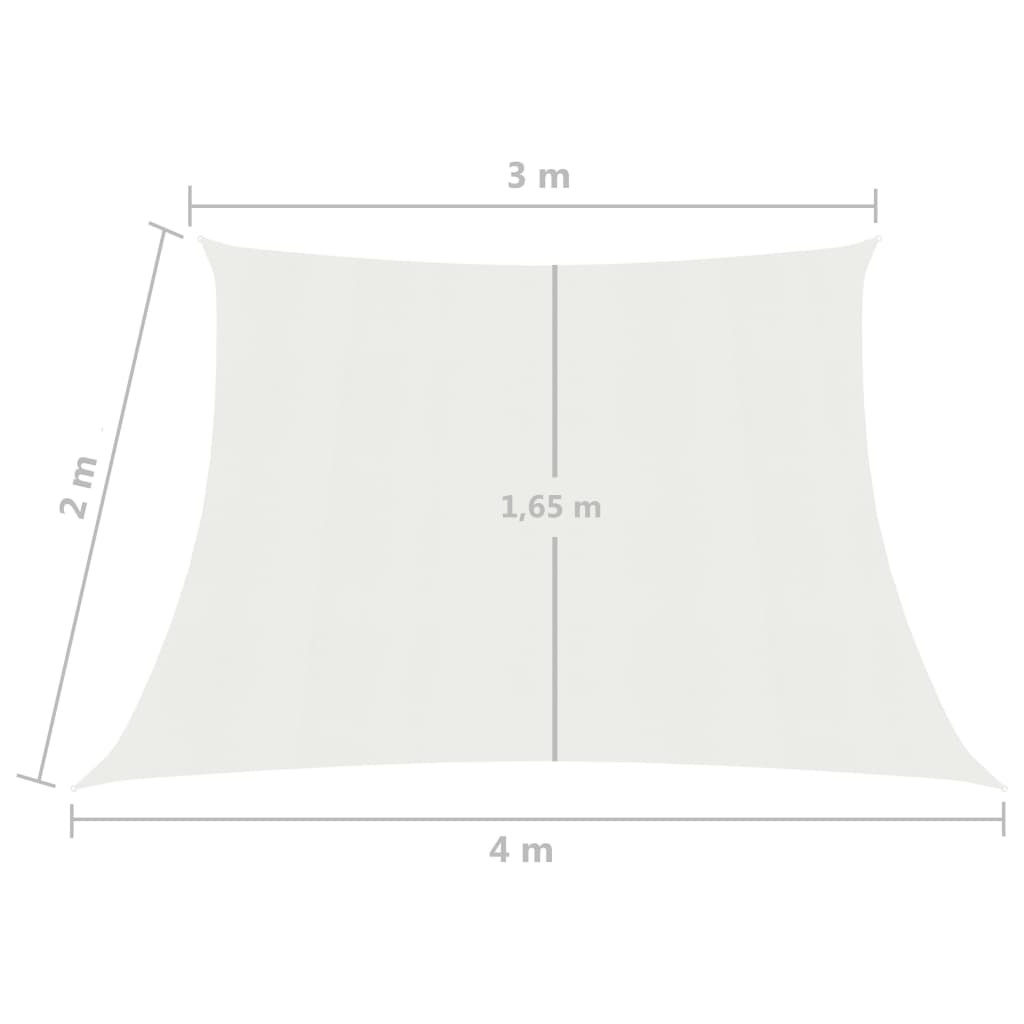 Pânză parasolar, alb, 3/4x2 m, HDPE, 160 g/m²