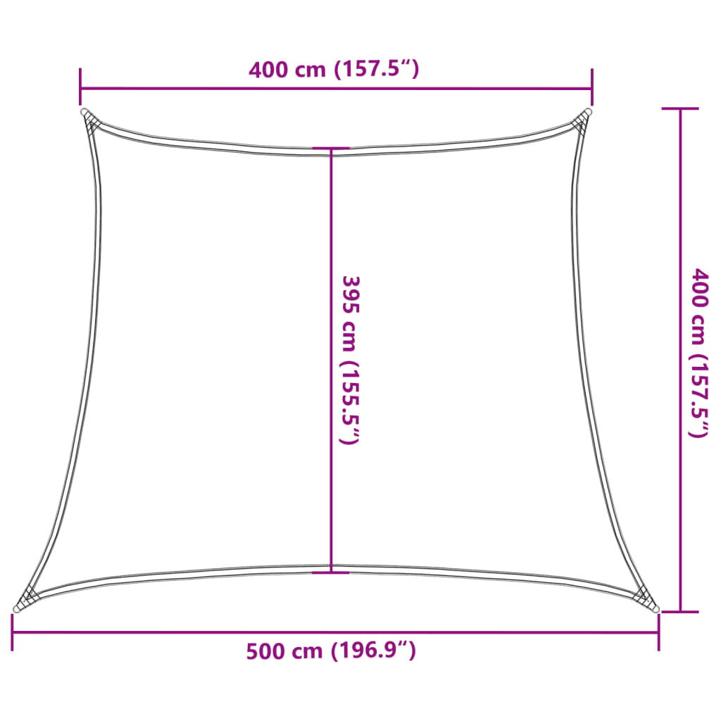 Pânză parasolar, alb, 4/5x4 m, HDPE, 160 g/m²