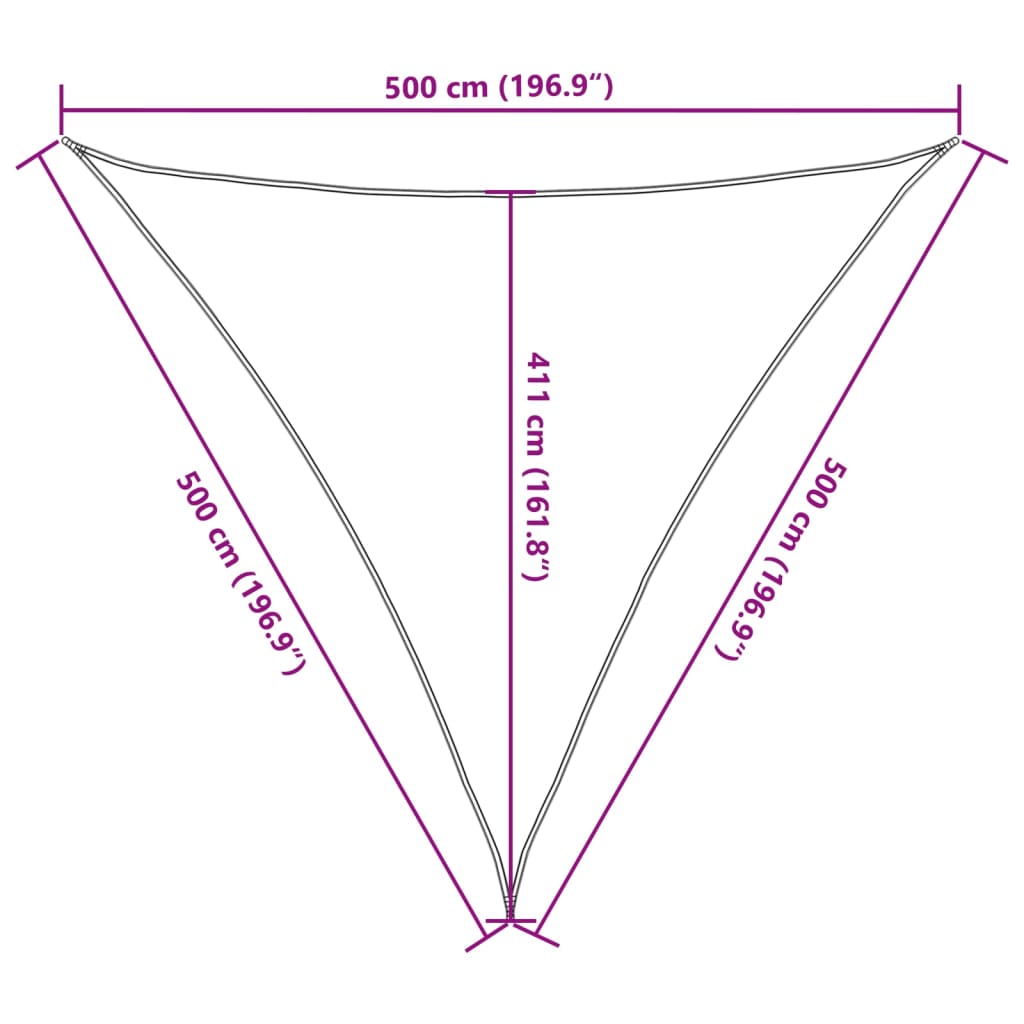 Pânză parasolar, verde deschis, 5x5x5 m, HDPE, 160 g/m²