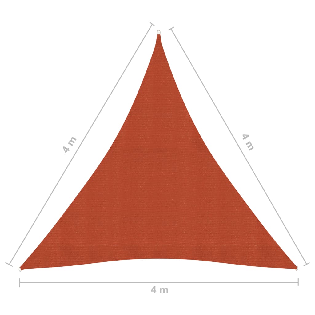 Pânză parasolar, cărămiziu, 4x4x4 m, HDPE, 160 g/m²