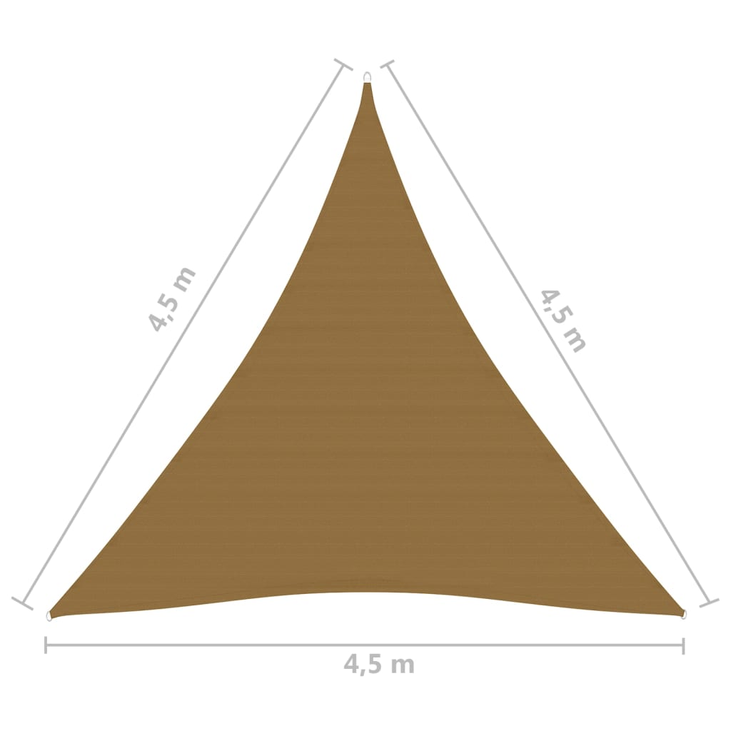 Pânză parasolar, gri taupe, 4,5x4,5x4,5 m, HDPE, 160 g/m²