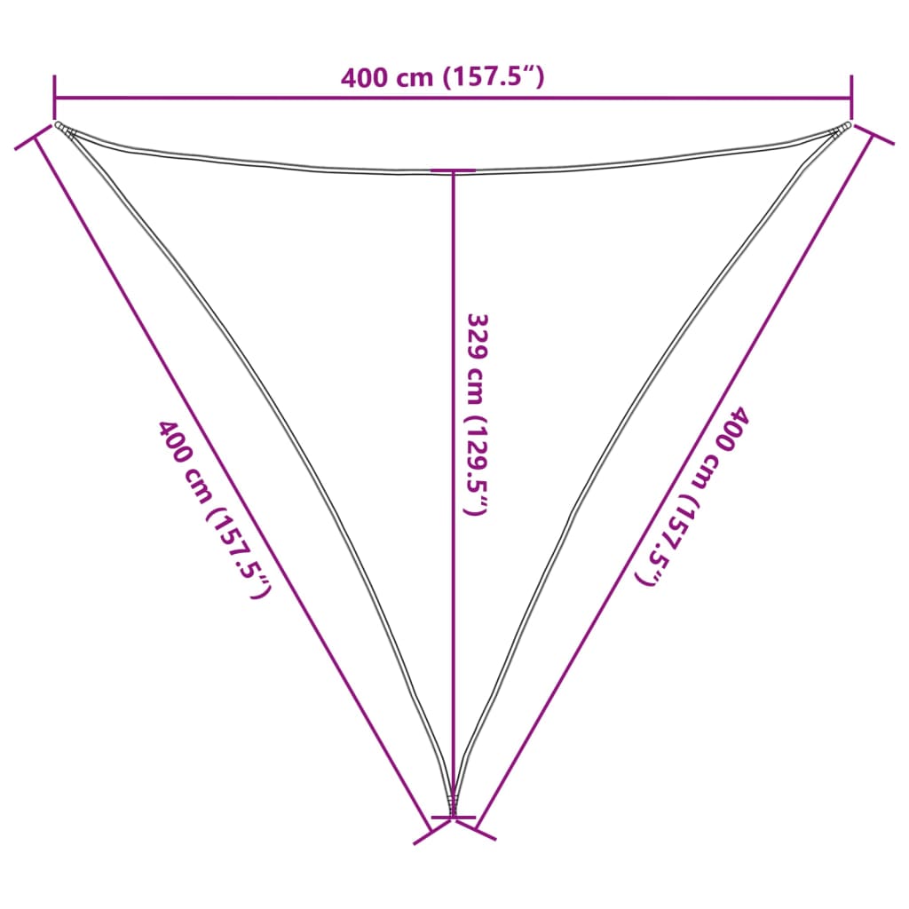 Pânză parasolar, verde închis, 4x4x4 m, HDPE, 160 g/m²