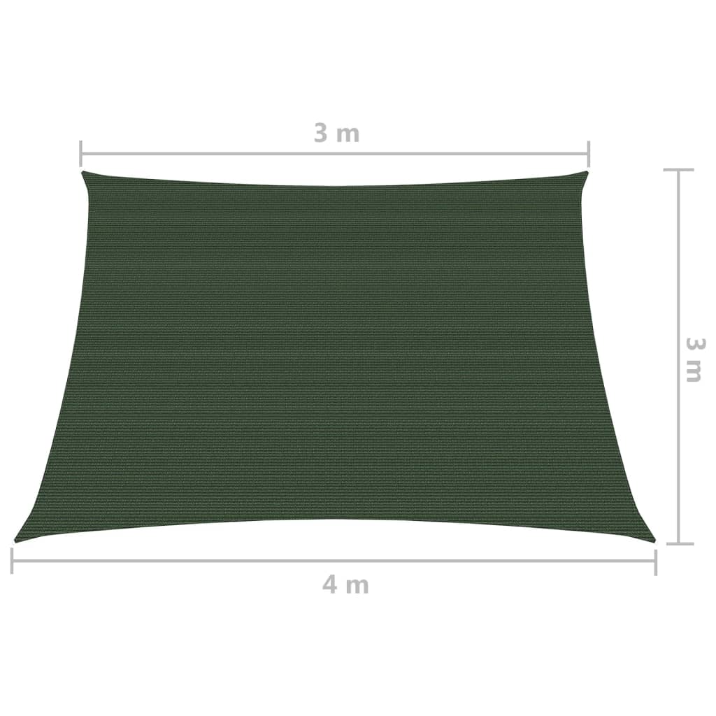 Pânză parasolar, verde închis, 3/4x3 m, HDPE, 160 g/m²