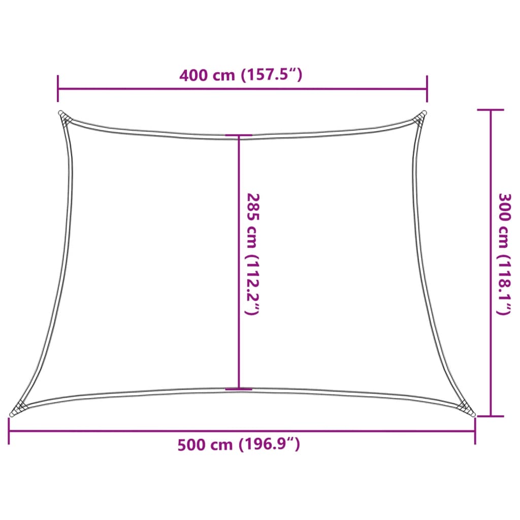 Pânză parasolar, roșu, 4/5x3 m, HDPE, 160 g/m²