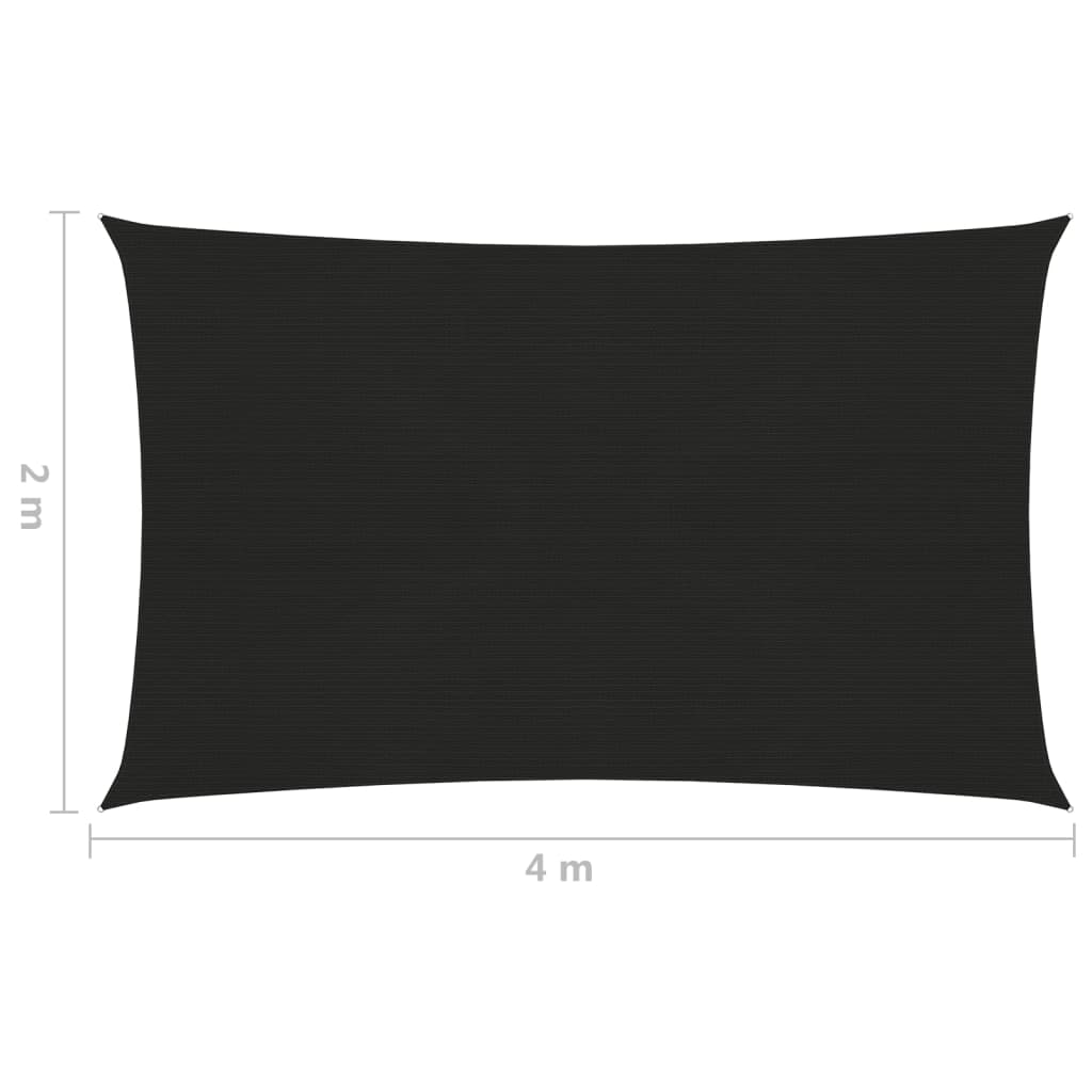 Pânză parasolar, negru, 2x4 m, HDPE, 160 g/m²