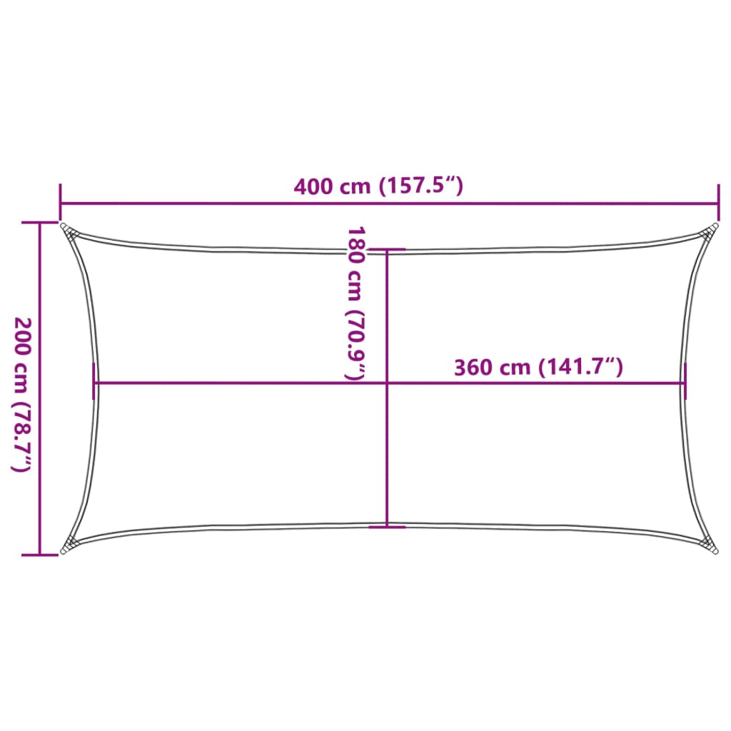 Pânză parasolar, negru, 2x4 m, HDPE, 160 g/m²