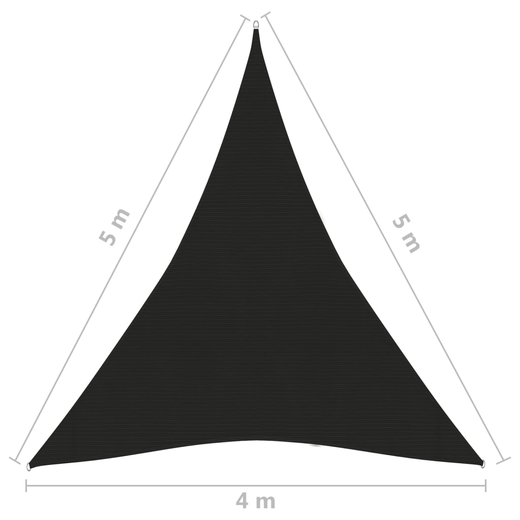 Pânză parasolar, negru, 4x5x5 m, HDPE, 160 g/m²