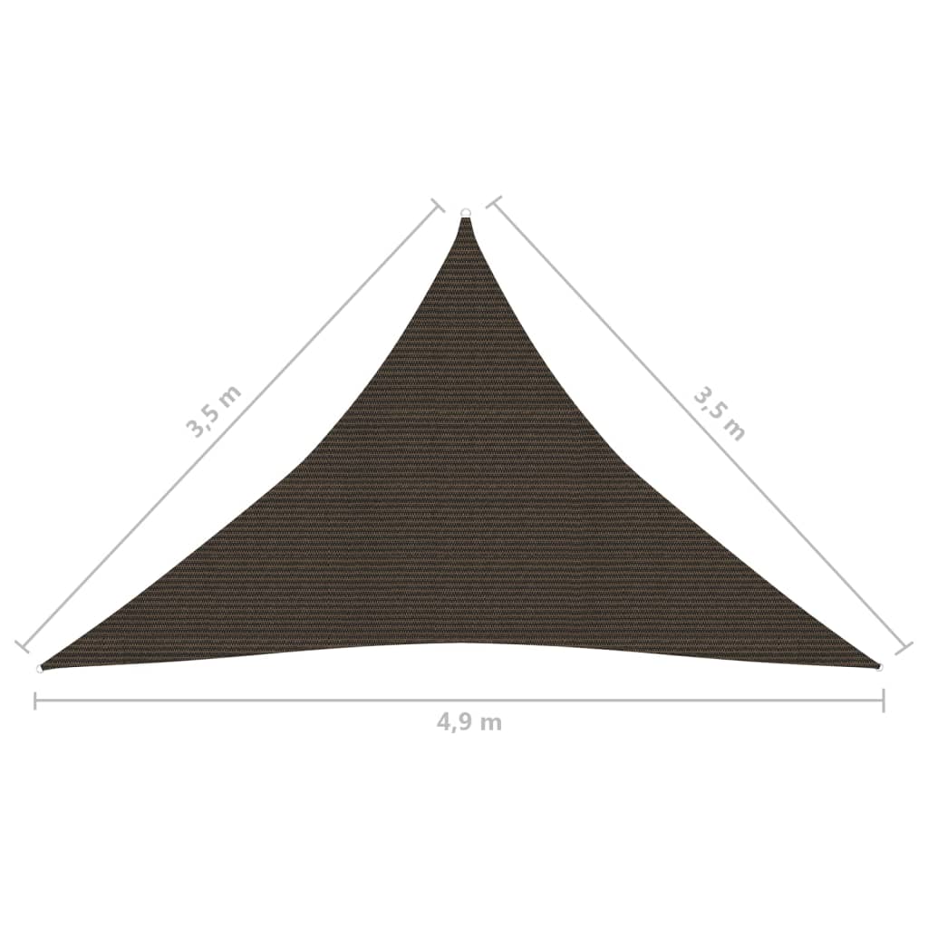 Pânză parasolar, maro, 3,5x3,5x4,9 m, HDPE, 160 g/m²