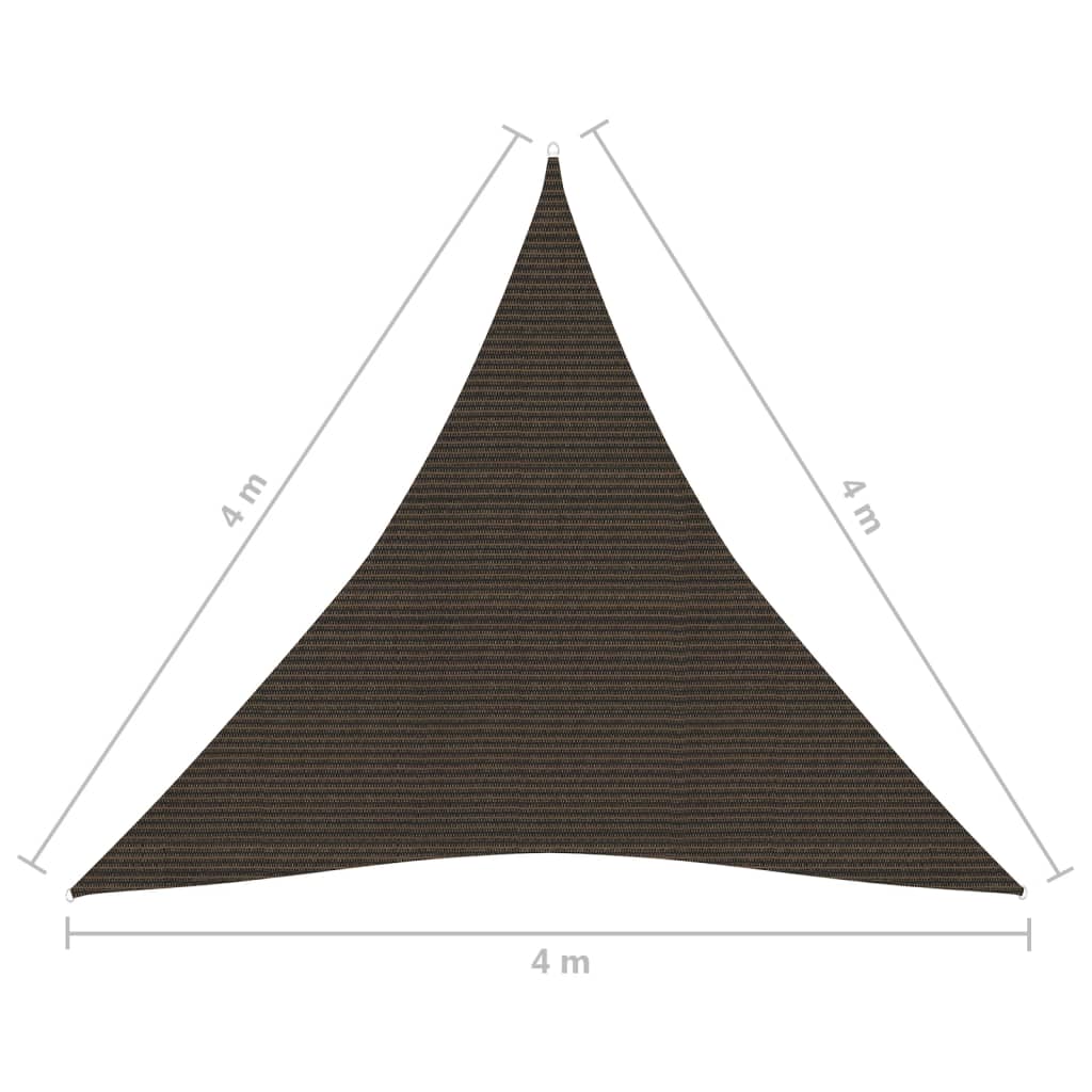 Pânză parasolar, maro, 4x4x4 m, HDPE, 160 g/m²