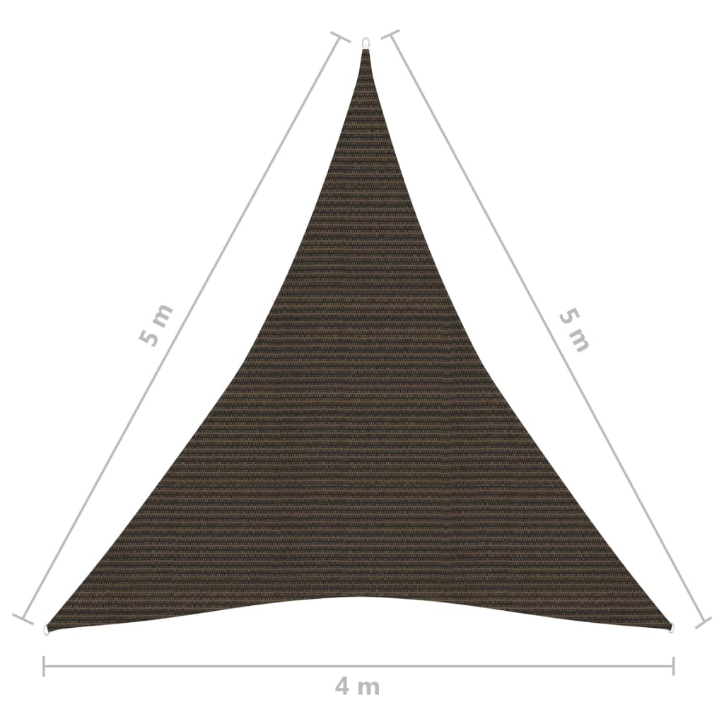 Pânză parasolar, maro, 4x5x5 m, HDPE, 160 g/m²