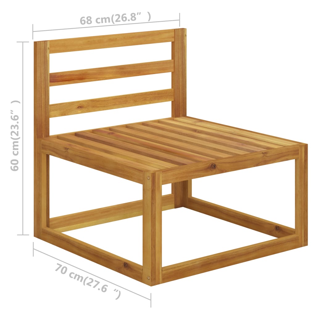 Set canapea de grădină cu perne, 2 piese, lemn masiv de acacia