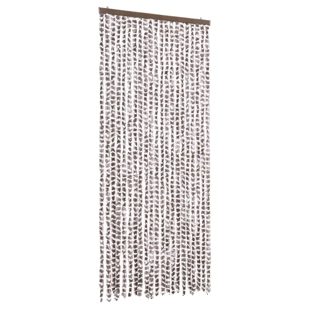 Perdea pentru insecte, gri taupe și alb, 90 x 220 cm, chenille