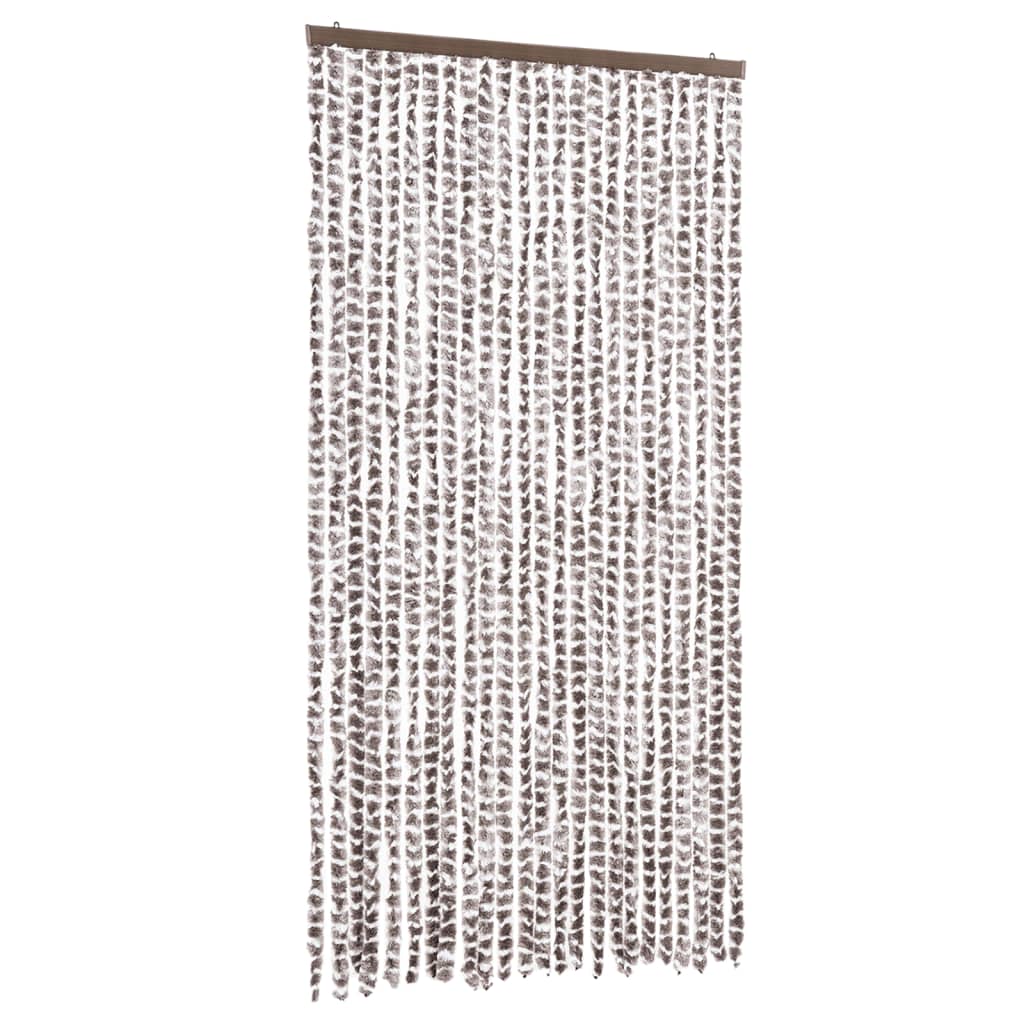 Perdea pentru insecte, gri taupe și alb, 100 x 220 cm, chenille