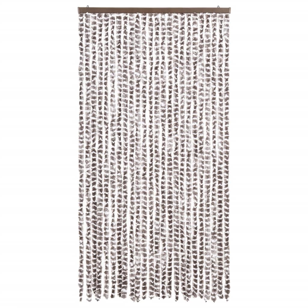 Perdea pentru insecte, gri taupe și alb, 100 x 220 cm, chenille