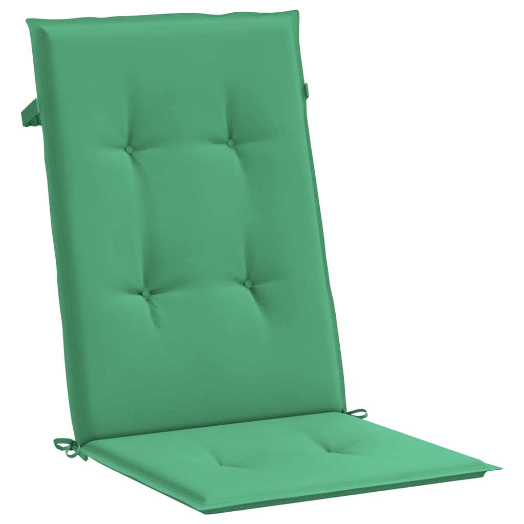 Perne scaun cu spătar înalt, 6 buc., verde, 120x50x3 cm, textil