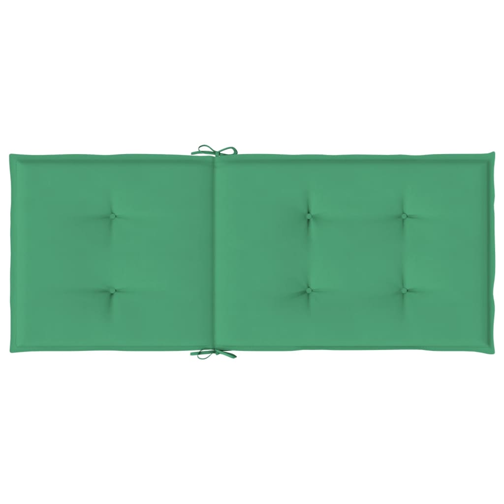 Perne scaun cu spătar înalt, 6 buc., verde, 120x50x3 cm, textil