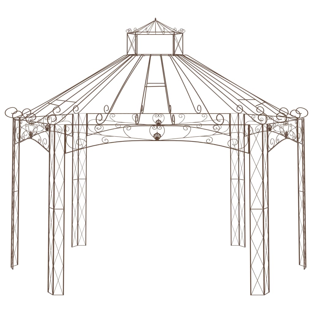 Pavilion de grădină, maro antichizat, 558x350x408 cm, fier