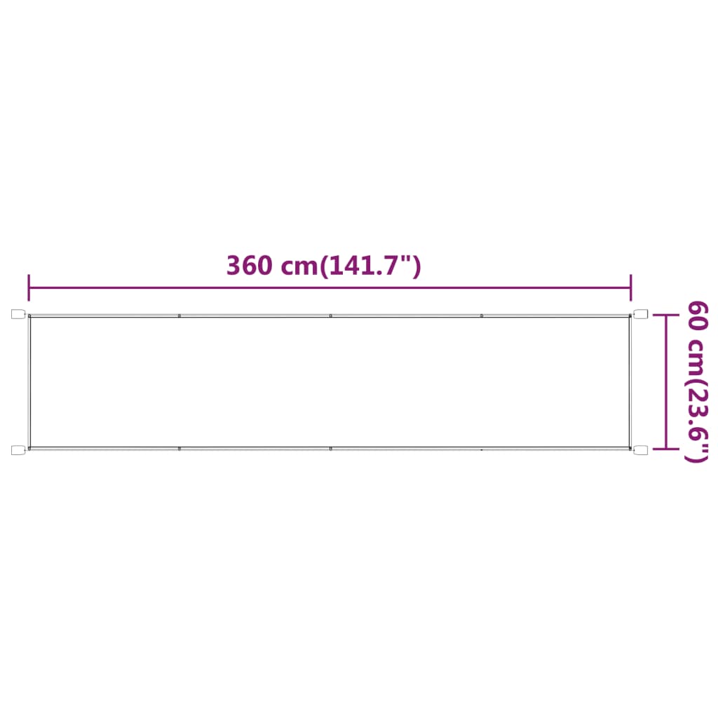 Copertină verticală, alb, 60x360 cm, țesătură Oxford